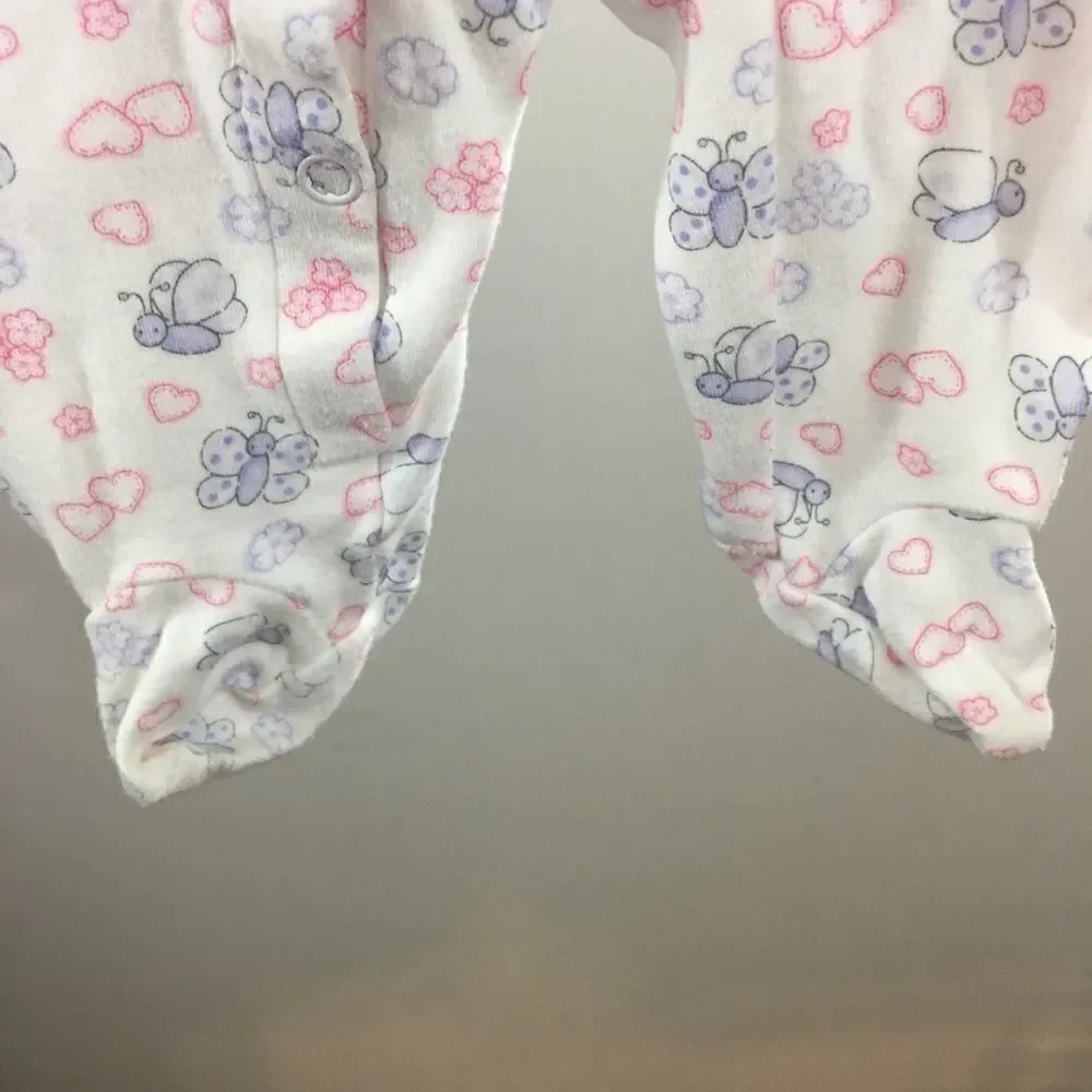Baby Connection Infant Girls Sleepers with Feet 3-6 mo EUC